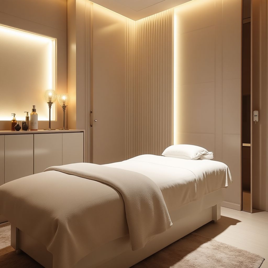 Elegant treatment room with modern furnishings
